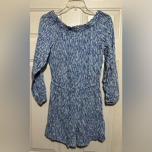 Michael Kors Womens Romper Periwinkle Blue /White OFF Shoulder  Pre-owned Size 2